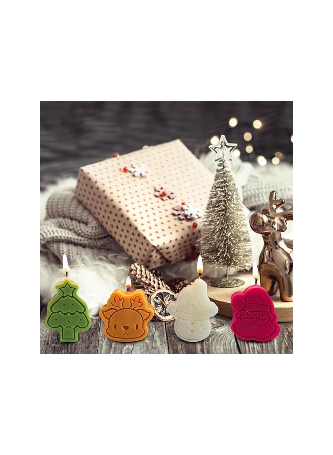 Green Tiger Christmas Scented Candles, Set of 4 – Mini Aromatherapy Christmas Tree Santa Claus Elk Snowman Shaped Candle Christmas Gift Box – Christmas Candles Scented Soy Wax - Image 5