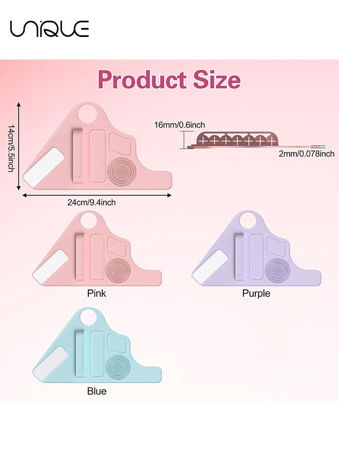 Unique - Silicone Makeup Assistant Hand Strap - Multifunctional Makeup Tool - With Brush Fixed Storage Hole - 2 Foundation/Concealer color matching areas - Brush Cleaner - For Professional Makeup Artists - Pink - Image 1