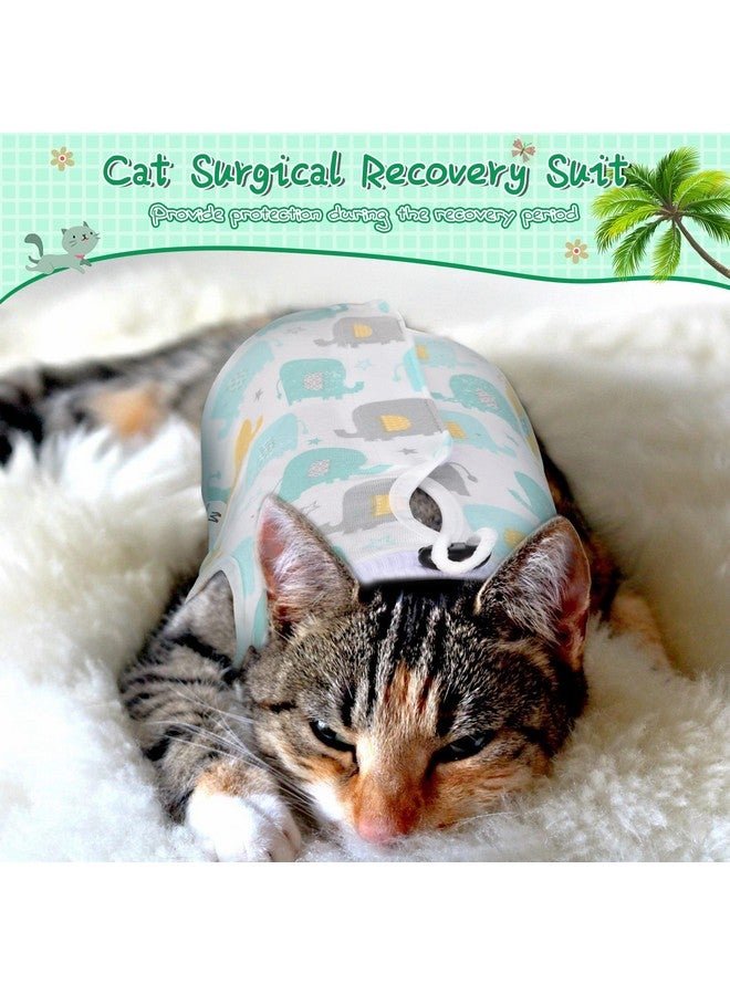 Nuanchu 3 Pieces Cat Recovery Suit Kitten Recovery Suit E-Collar Alternative for Cats and Dogs Abdominal Skin Anti Licking Pajama Clothes Sets(Cute Pattern,Small) - Image 5