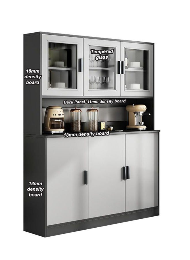 إن كي أكس خزانة جانبية كبيرة من الأردواز بتصميم بسيط لغرفة المعيشة أو المطبخ، 120 سم - Image 4