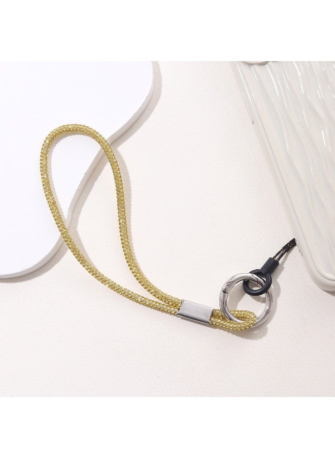 NIBEMINENT Super Cute Beaded Phone Charm – Trendy Phone Chain Wrist Strap, Shining Beads Chain Lanyard for Cell Phone - Image 1