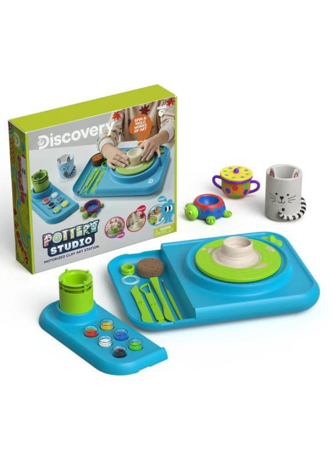 Discovery Kids Spin And Mold Pottery Studio Motorized Clay Art Station - Image 1