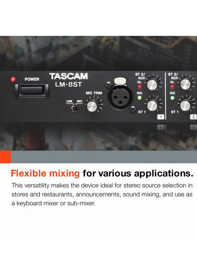 TASCAM LM-8ST راكمونت 8-قناة ستيريو لاين ميكسر - Image 5