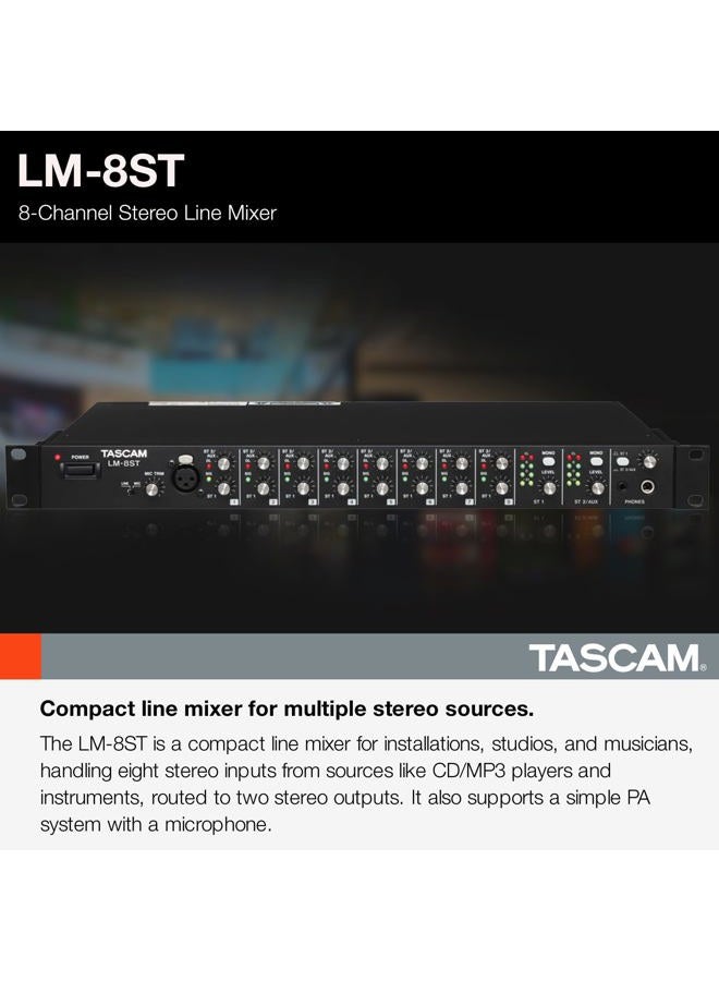 TASCAM LM-8ST راكمونت 8-قناة ستيريو لاين ميكسر - Image 2