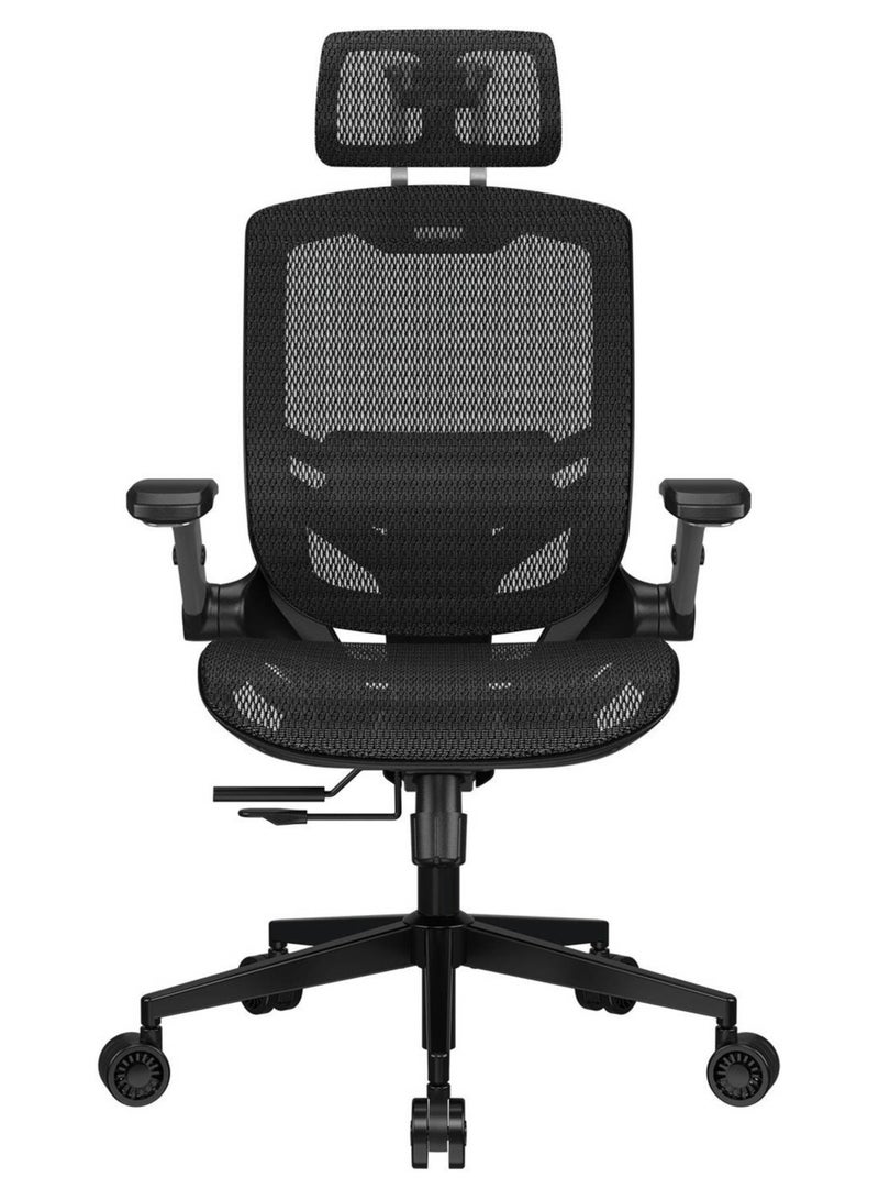 Cougar Speeder One Ergonomic Mesh Gaming Chair, Breathable 3D Mesh Backrest, Adjustable 3D Headrest & Lumbar Support, 2D Folding Armrests, Seat Height & Depth Adjustment, Class-4 Gas Lift, 135° Recline, Black | 3MSPOBLB.0001 - Image 2