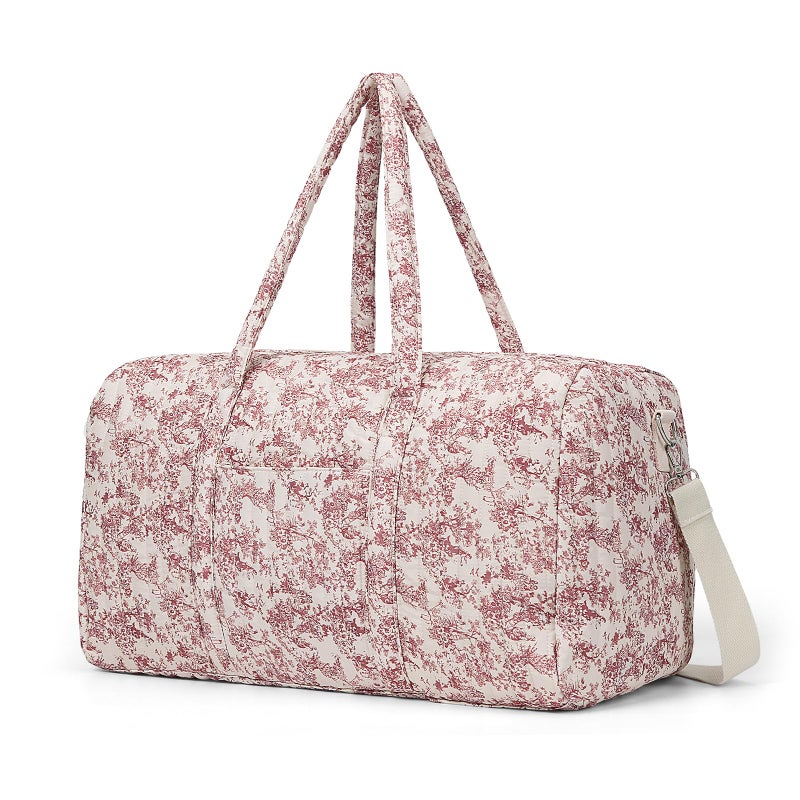 BBIQI Quilted Duffle Bag for Women Cute Baby Hospital Bag Floral Duffle Bags - Image 1