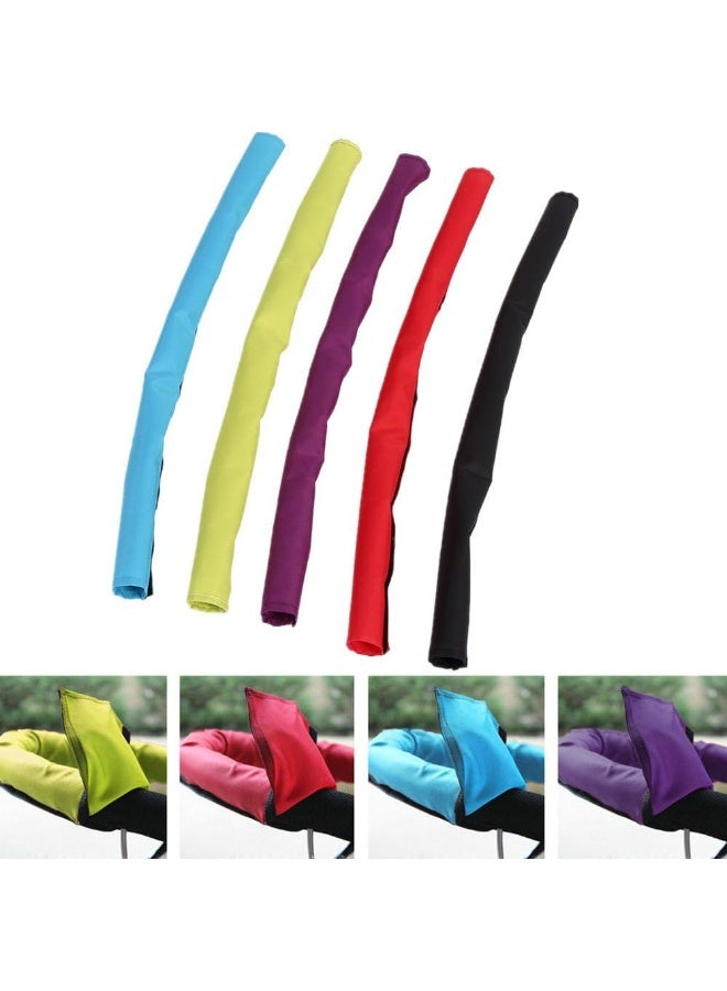 Fdit Fdit Baby Pushchair Stroller Fabric Handle Bar Waterproof Pushchair Handlebar Warmer Gloves Cover (Black) - Image 5