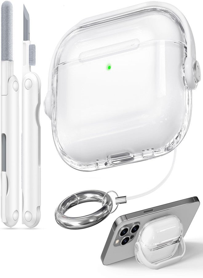 Wowwat for Airpods Pro 3 Case,Safety Lock Cases for Apple Airpod Pro 3 (2025) with Cleaner Kit, Drop Protection Air pods Pro3 Case Cover for Men for Women with Keychain,Clear+White - Image 1