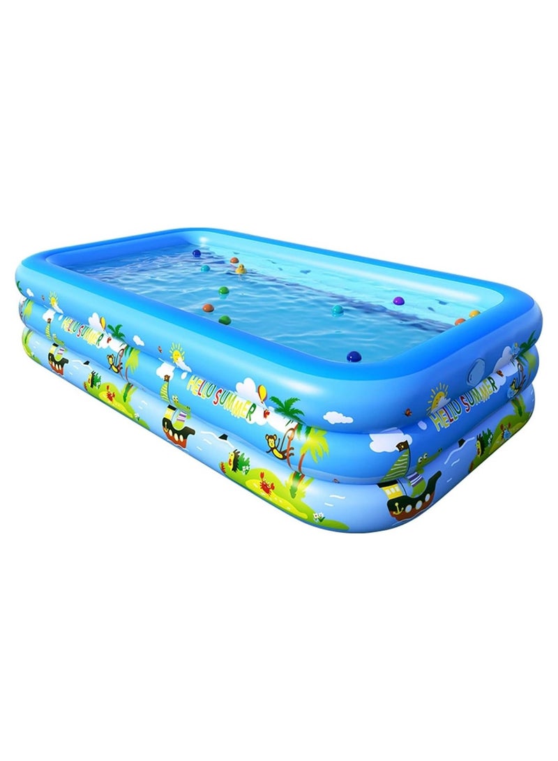Inflatable Swimming Pools Adult Thickened Family Swimming Pool Toddler Swimming Pool 150x 100x 56Cm Baby Paddling Pool For Garden Backyard Outdoor  - Image 1