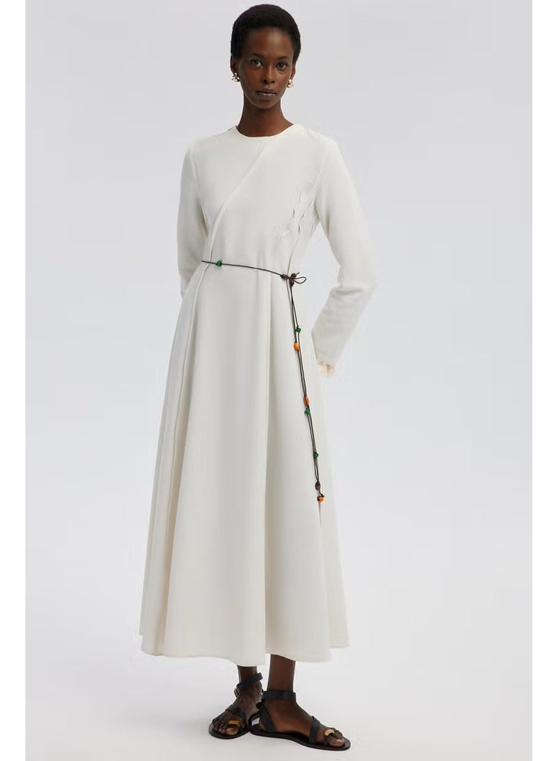 Touche Rib Detailed Linen Dress - Image 2