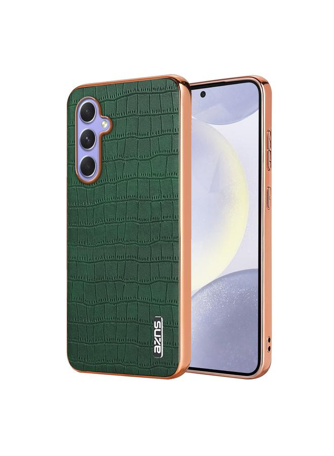 Case For Samsung Galaxy A54 Electroplated Frame Crocodile Texture Full Coverage Phone Case