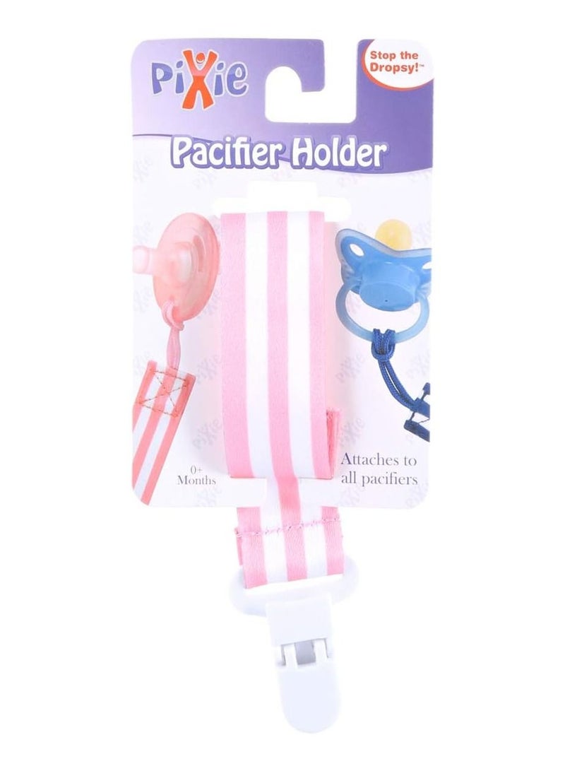 Pixie Pem11 Pink Stripe Print Pacifier Holder - Image 1