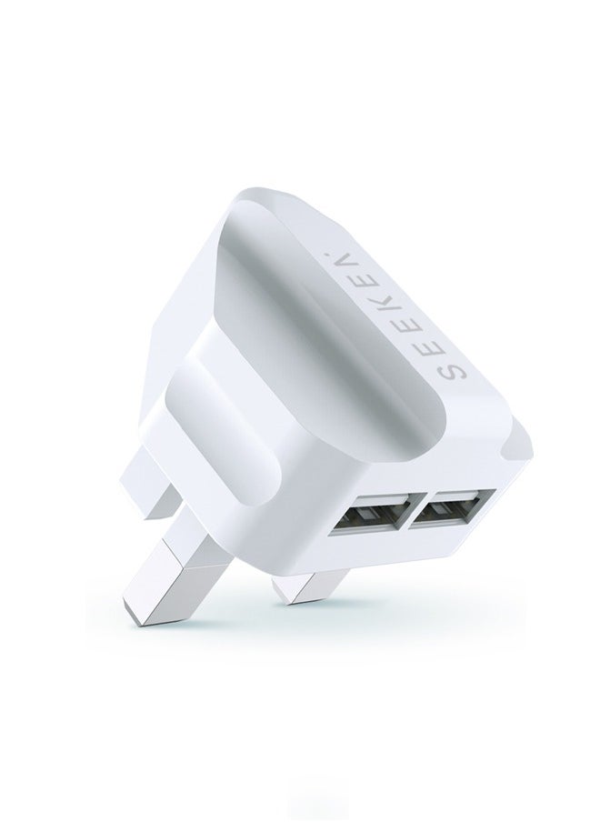 Seeken - SEEKEN Astra Duo Power Adapter Mobile charger - White | Travel Adapter | Multiport Adapter | Campatible with Iphone, Samsung | Premium Design | High-Quality. - Image 1