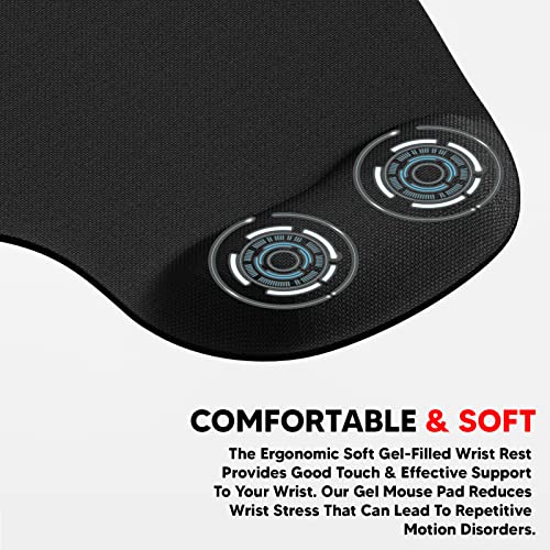 ls lapster Lapster Gel Mouse pad with Wrist Rest, Gaming Mouse Pad with Lycra Cloth Nonslip for Laptop, Computer, Home & Office (Black) - Image 3