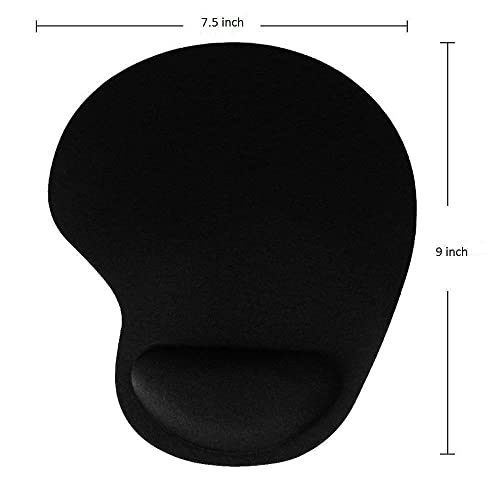 ls lapster Lapster Gel Mouse pad with Wrist Rest, Gaming Mouse Pad with Lycra Cloth Nonslip for Laptop, Computer, Home & Office (Black) - Image 2