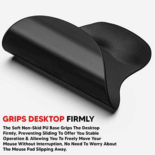 ls lapster Lapster Gel Mouse pad with Wrist Rest, Gaming Mouse Pad with Lycra Cloth Nonslip for Laptop, Computer, Home & Office (Black) - Image 4