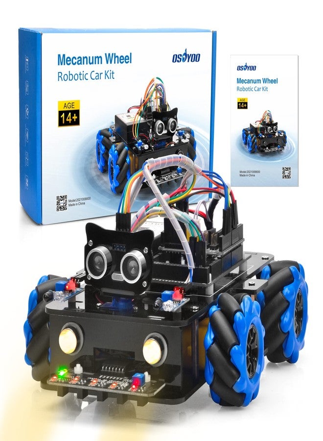 OSOYOO Mecanum Wheels Robot Car Kit for Arduino Mega2560 STEM Remote Controlled DIY Coding Learning & Programming Kit Omni Directional (for arduino) - Image 1