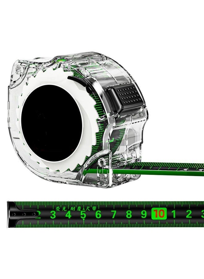 Self Locking Fluorescent Steel Tape Measure High-Precision Laser Inkjet Code Box Ruler Measuring Tool Widened Meter Ruler