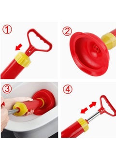 ANCHARA Toilet Cleaner Plunger Air High Pressure Drain Dredger Pump for Bathroom washroom Sink unblock with One Loose and One Push 1 picred Colour  - Image 3