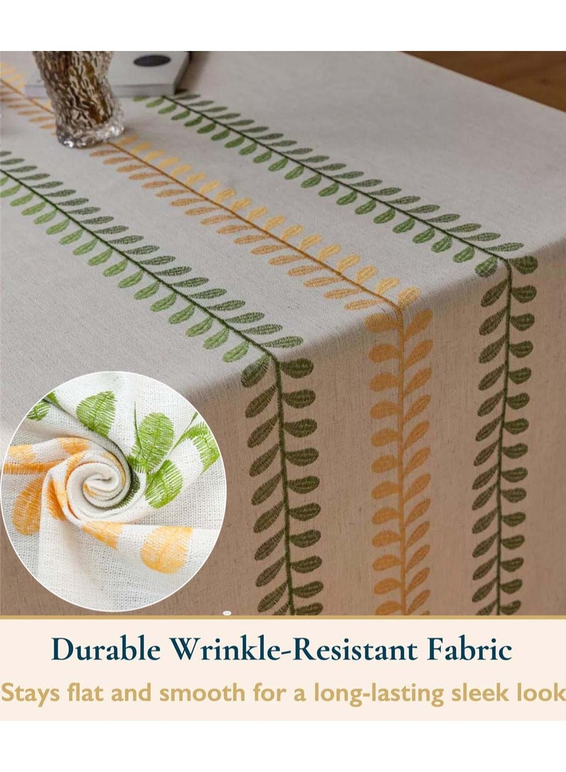 YIM-VIBEHAUS Tablecloth Rectangle Table Cloth with Tassels Wrinkle Free Table Cover for Kitchen, Dining, Outdoor 140 x 180 cm - Image 2