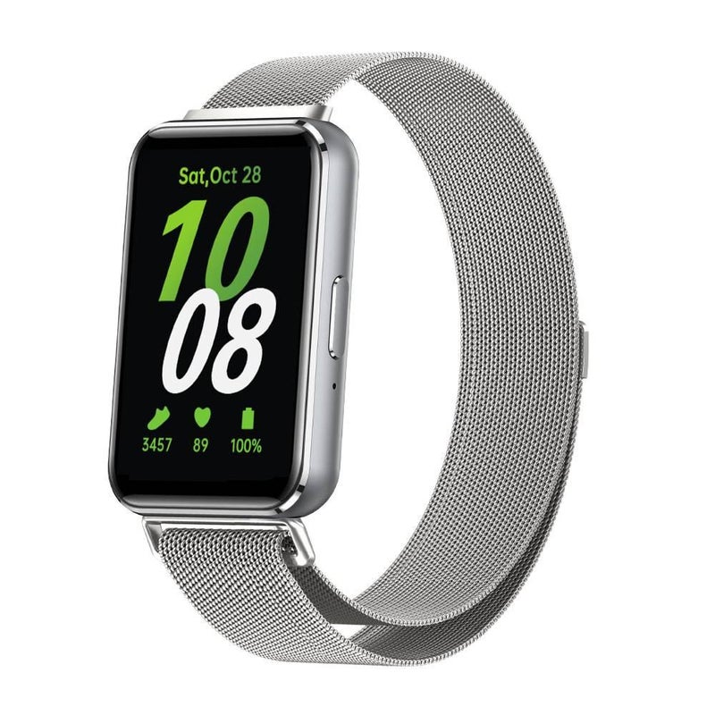 سوار ساعة ذكية سوار معدني من الستانلس ستيل متوافق باللون فضي قابل للتعديل مع Samsung Galaxy Watch بملاءمة قابلة للتعديل وحزام بديل - Image 4