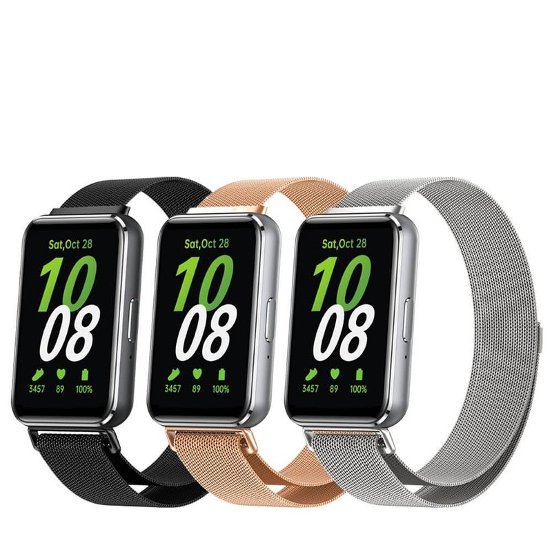 سوار ساعة ذكية سوار معدني من الستانلس ستيل متوافق باللون فضي قابل للتعديل مع Samsung Galaxy Watch بملاءمة قابلة للتعديل وحزام بديل - Image 1