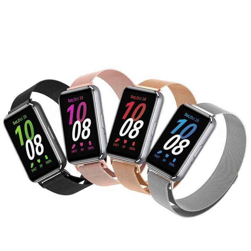 سوار ساعة ذكية سوار معدني من الستانلس ستيل متوافق باللون فضي قابل للتعديل مع Samsung Galaxy Watch بملاءمة قابلة للتعديل وحزام بديل - Image 2