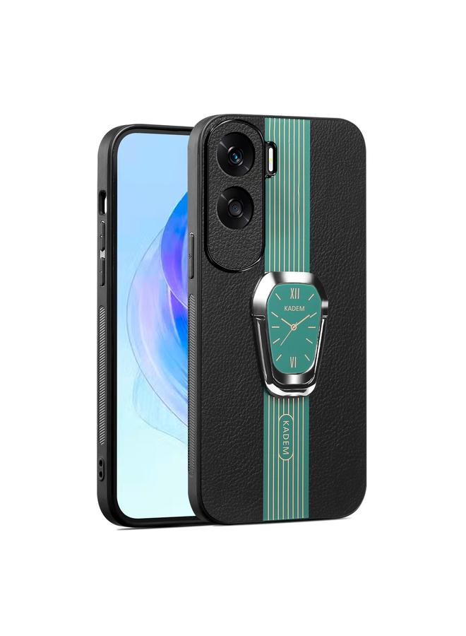 Green Tiger Case For Honor 90 Lite Magnetic Litchi Leather Back Phone Case with Holder  - Image 1