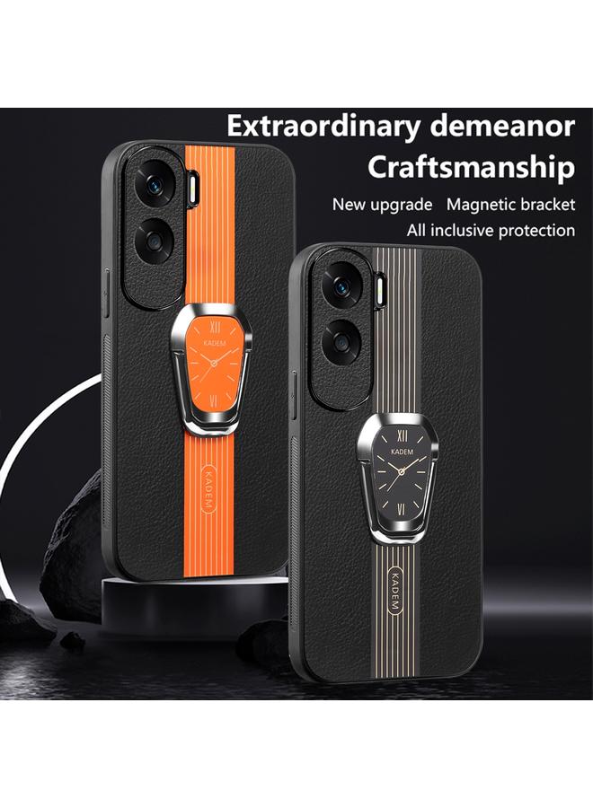 Green Tiger Case For Honor 90 Lite Magnetic Litchi Leather Back Phone Case with Holder  - Image 3