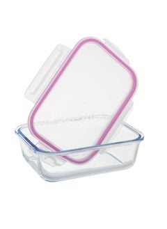 Broart 2 Piece Rectangular Heat Resistant Pyrex Glass Baking Tray Set with Plastic Lid  - Image 3