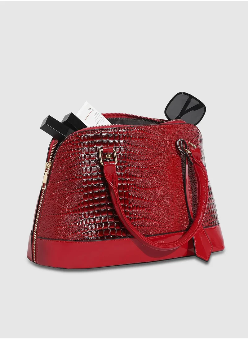 صوص هاوت Croc Top Handle Handbag - Red
