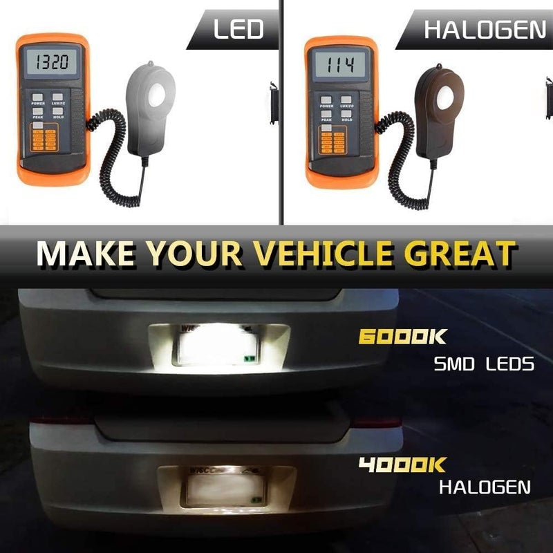 MOFORKIT مجموعة إضاءة لوحة الترخيص LED لسيارات دودج تشارجر 2015-2019، دودج تشالنجر، كرايسلر 300، باسيفيكا، جيب كومباس، لون أبيض ماسي 6000K، عبوة من 1 قطعة - Image 2