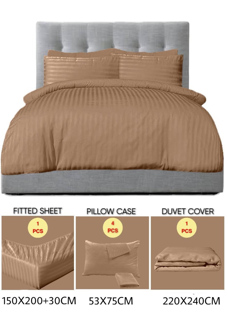 Blueberry 6 Pieces Queen Size Duvet Cover Set - Includes 1 Duvet Cover (220x240cm), 1 Fitted Sheet (150x200+30cm), 4 Pillow Cases (53x75cm) - Image 2