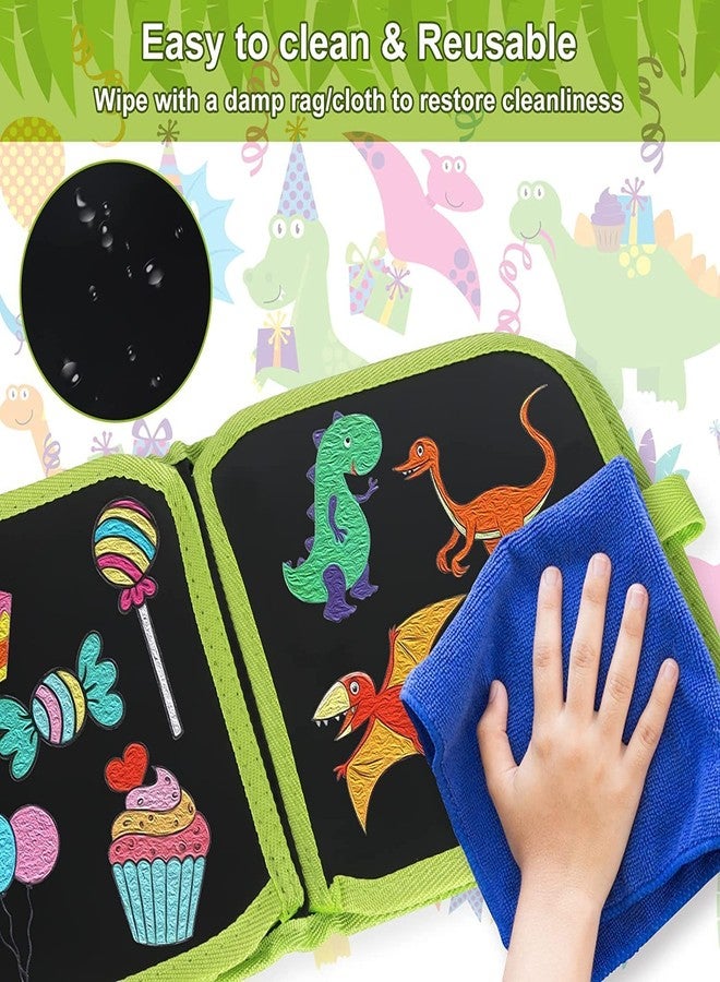 ArtBee Erasable Doodle Drawing Book - 6 Sheets Double-Side Kids Draw Slate for Colouring Sketching Painting Toy Writing Boards Children Scribbler Pad with 4 Water-Soluble Chalk Markers (Red) - Image 5