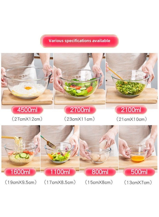 Transparent Glass Bowl Household Salad Bowl Large Microwave Oven Special Oven Baking Heat-resistant High-temperature Egg Beating And Basin-Capacity:500ml  - Image 3