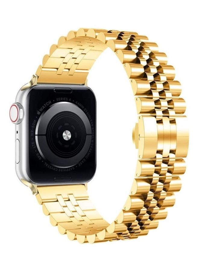 NIBEMINENT Replacement Strap For Apple Watch Series Gold - Image 2