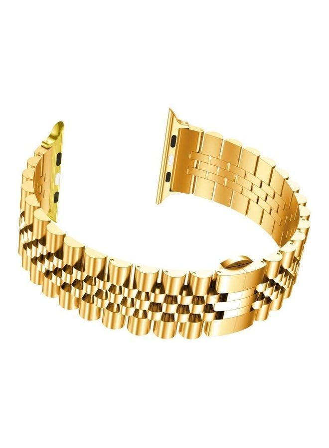 NIBEMINENT Replacement Strap For Apple Watch Series Gold - Image 3