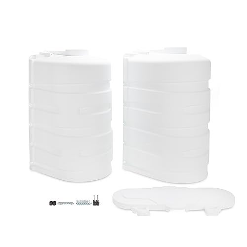 Camco Camper/RV Dual Propane Tank Cover | Features Hinged Top Panel & Custom Molded Design | Fits (2) 30lb Steel Tanks | Protects Propane Tanks During Travel, Camping and More | White (50515) - Image 3