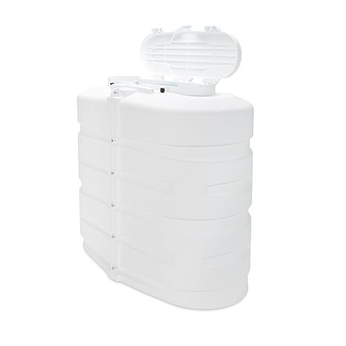 Camco Camper/RV Dual Propane Tank Cover | Features Hinged Top Panel & Custom Molded Design | Fits (2) 30lb Steel Tanks | Protects Propane Tanks During Travel, Camping and More | White (50515) - Image 1