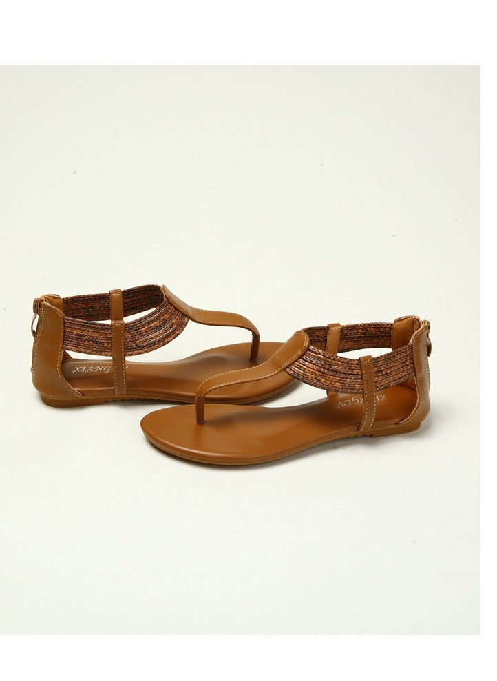 SIKETU 2025 Summer Casual Legged Off Slip Flat Bottom Sandals for Women  - Image 2