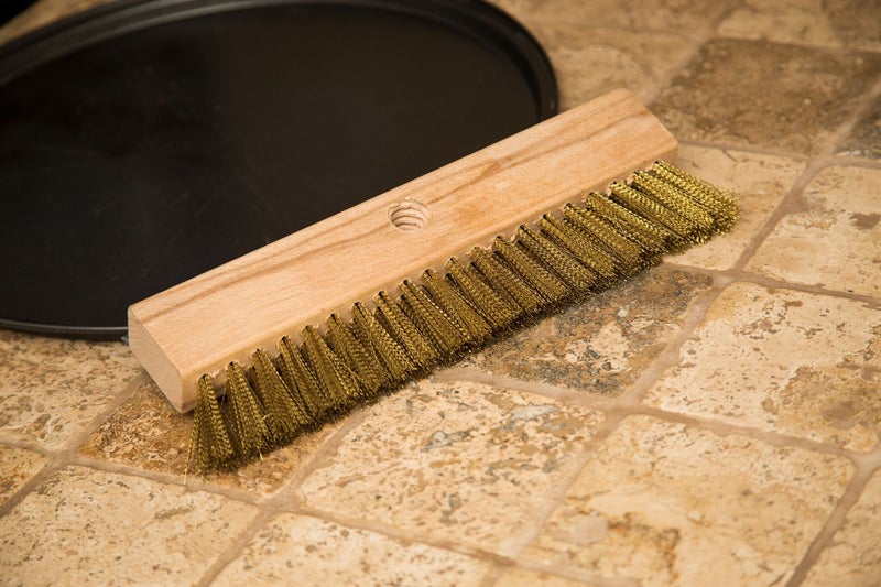 Janico فرشاة حجرية لفرن البيتزا بشعيرات 4004 من جانيكو تتضمن مكشطة فولاذية مقاومة للصدأ وسلك نحاسي صلب بني - Image 5