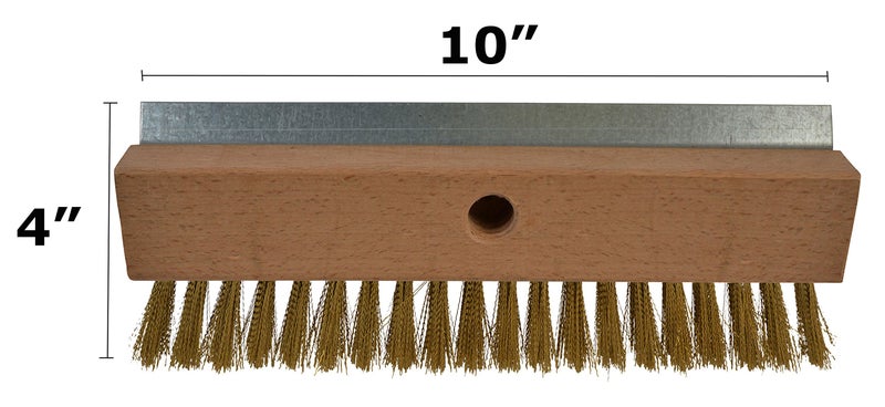 Janico فرشاة حجرية لفرن البيتزا بشعيرات 4004 من جانيكو تتضمن مكشطة فولاذية مقاومة للصدأ وسلك نحاسي صلب بني - Image 2