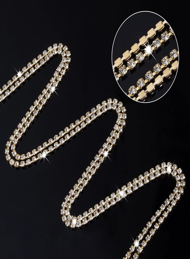 Cerun 6Pcs Premium Hair Jewelry for Braids Rhinestone Hair Chains with Clips Rave Hair Charms Accessories for Women Girls Festival Holiday Disco Hairstyle Decoration(Gold) - Image 3