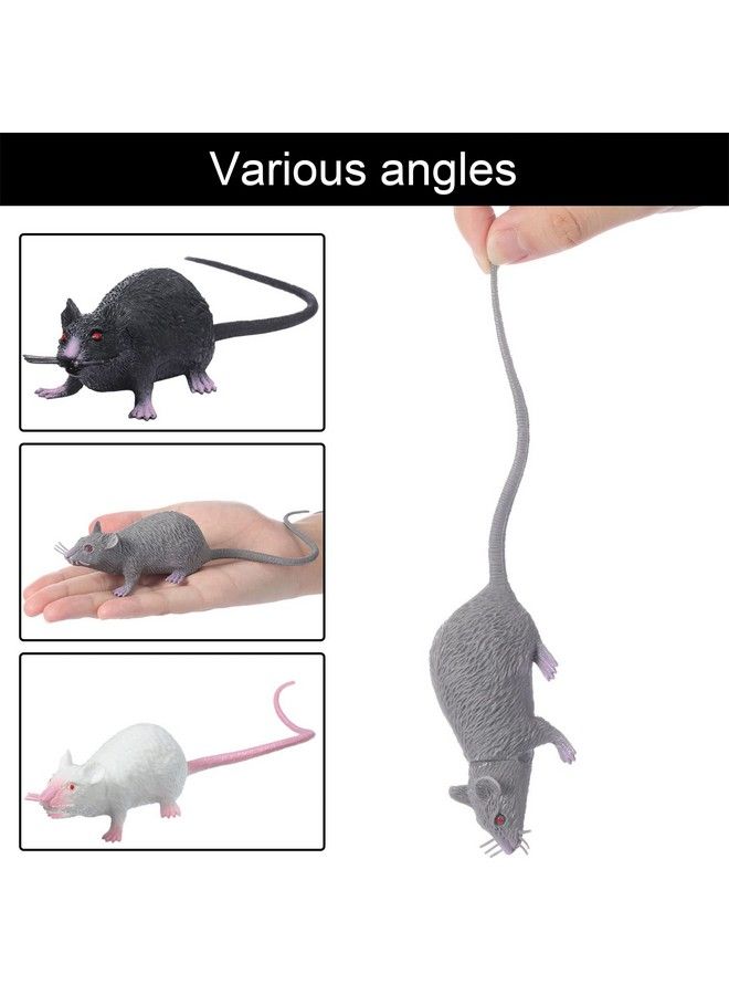 BOAO 6 Pcs Plastic Rat Fake Rat Toys Plastic Mice Simulation Mouse Toys April Foolsday Terrible Prank Party Halloween Props Cats And Dogs Interesting Toys Decoration  - Image 4
