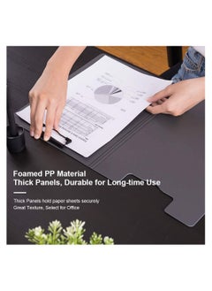 KASTWAVE Clipboard, Classic Clipboards Plastic Clip Board A4 Folding Document Folder For Office Nursing Teacher Student Stationery Test, A4 Size 9 x 12.5 Inch With Low Profile Metal Clip (Black)  - Image 4