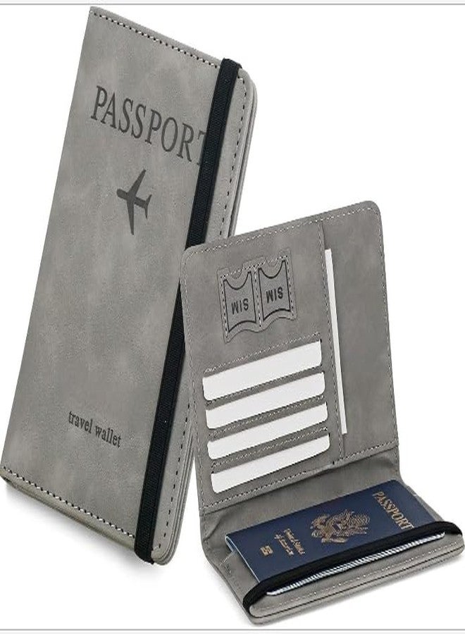 Krizkey Passport Holder Cover Case Travel Wallet Organiser, Passport Case with PU Leather Travel Document Holder for Men & Women Travel Accessories Multicolour - Image 3