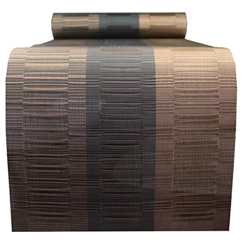 PIGCHCY Elegant Placemats with Matching Table Runner,Washable Durable Plastic Placemats for Dining Table Sets(6pcs Placemats+1pcs Table Runner, Brown) - Image 2