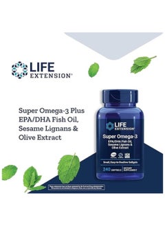 Life Extension Omega3 EPA/DHA Fish Oil, Sesame & Olive Extract, 240 Softgels  - Image 4
