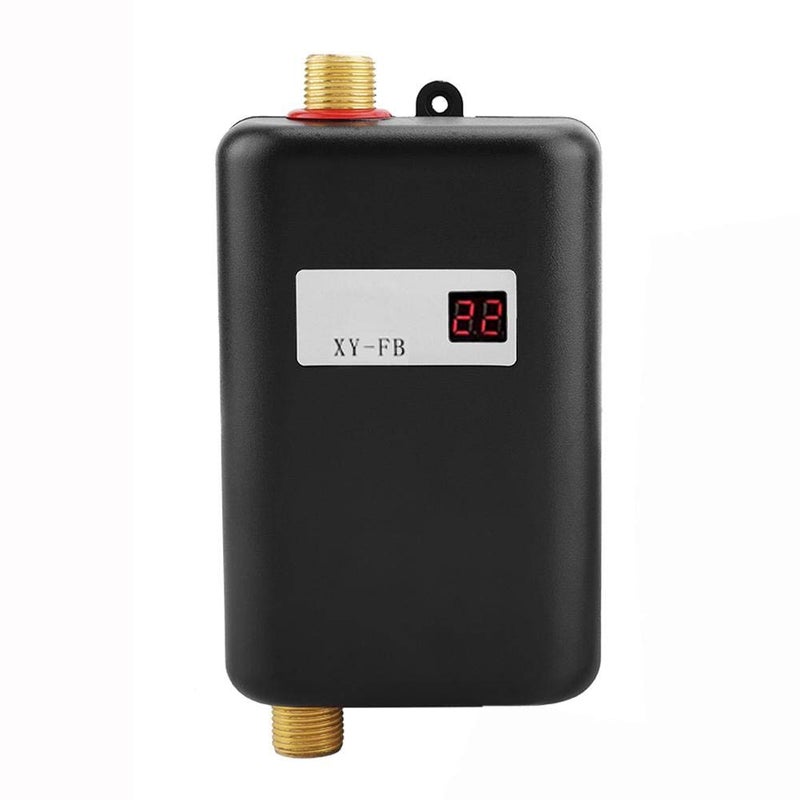 Haofy Haofy Mini Electric Water Heater, 3000W Tankless Instant Hot Water Heater Boiler with LCD Display, Under Sink Basin, Auto Power Off Shower Hot Water System for Kitchen Bathroom Washing (Black) - Image 1