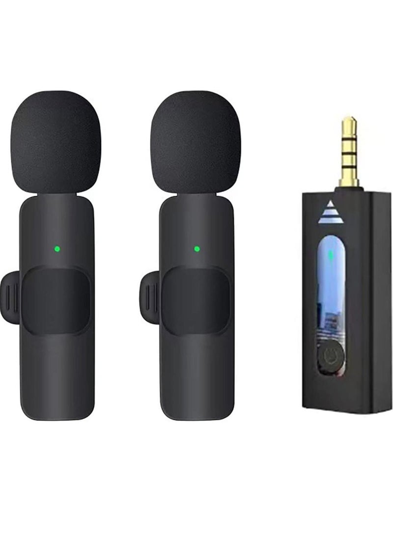 Wireless Lavalier Microphone for iPhone iPad USB C Smartphone, Plug and Play Mini Mic for YouTube TikTok Live Streaming Gaming K Song Recording Auto Noise Reduction (3.5mm 2) - Image 1